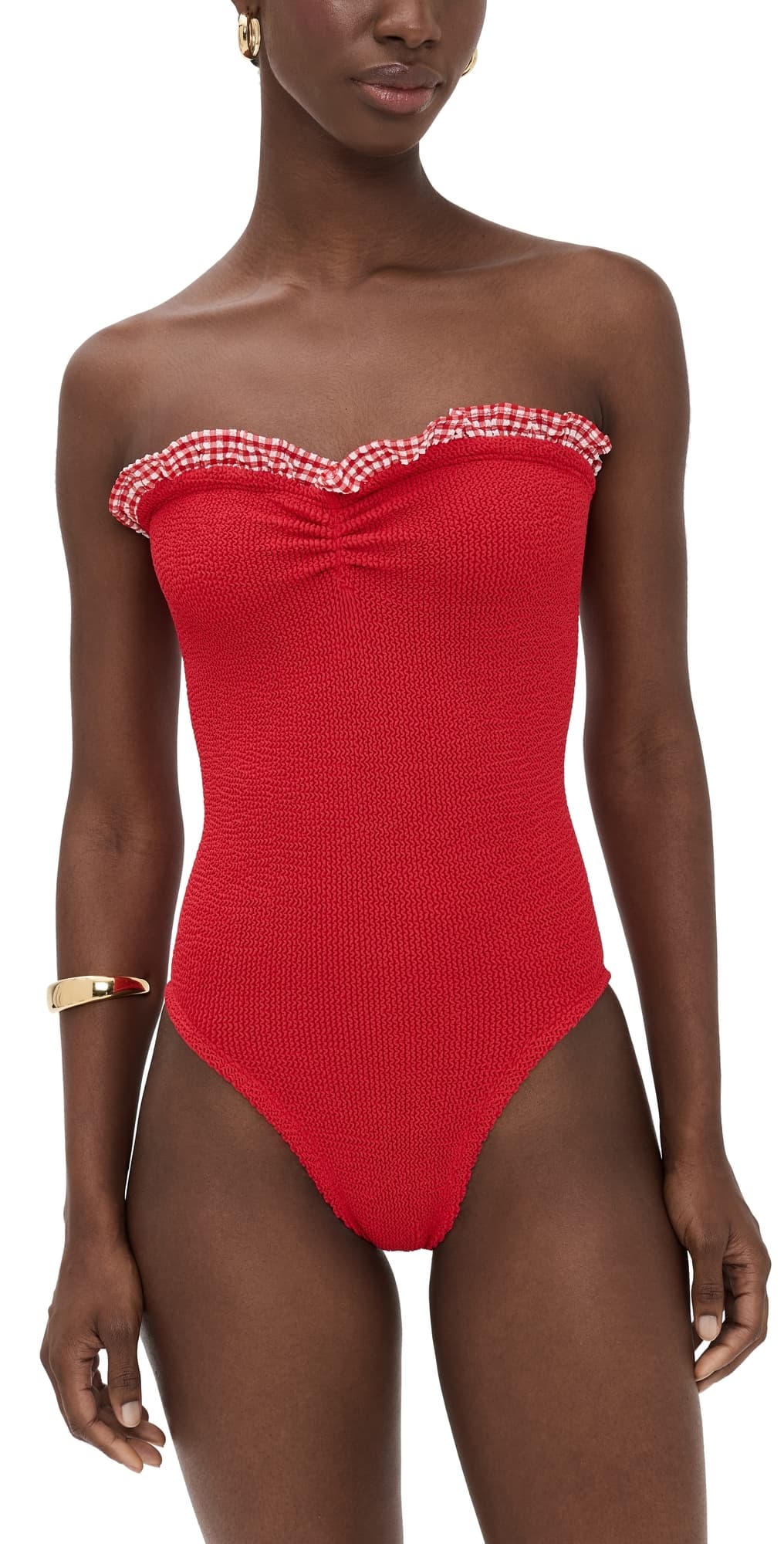 Hunza G Gingham One Piece Red/Red · One Size