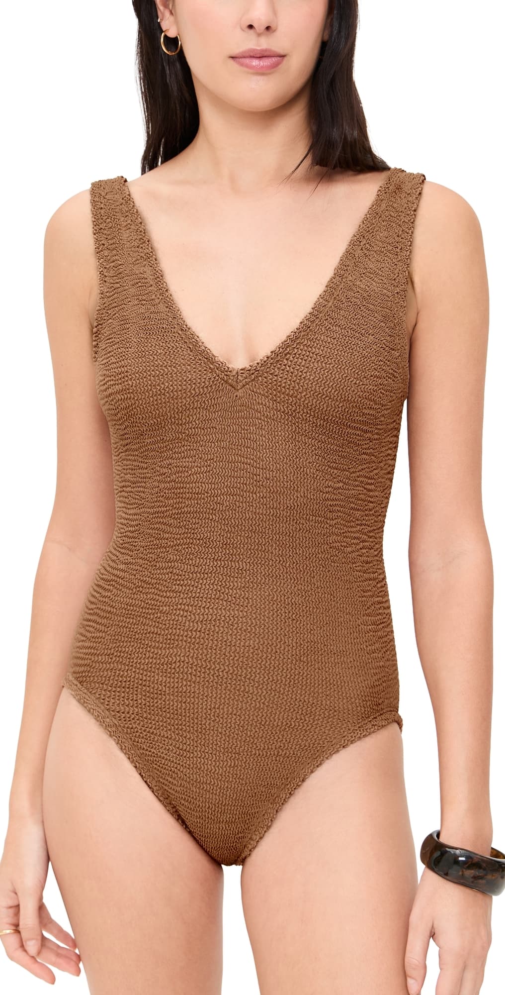 Hunza G Sadie One Piece Metallic Cocoa
