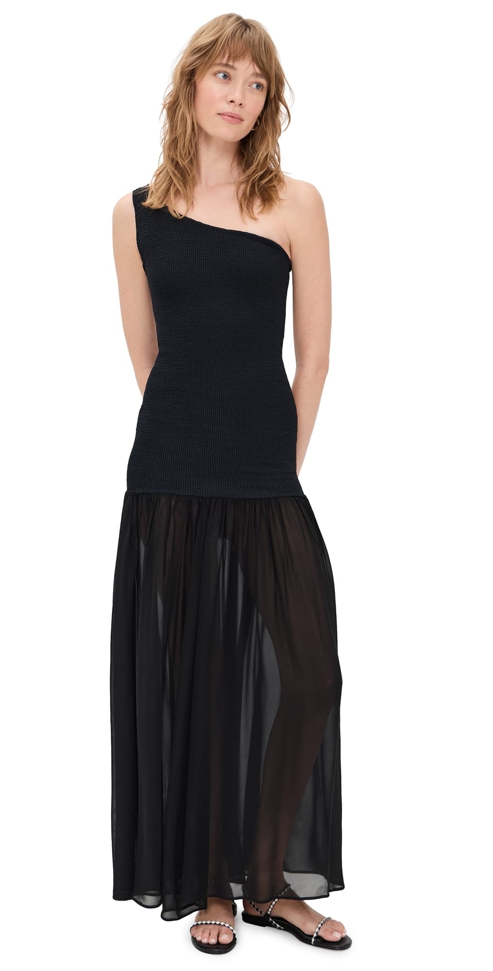 Hunza G Nancy Hybrid Dress Black · One Size