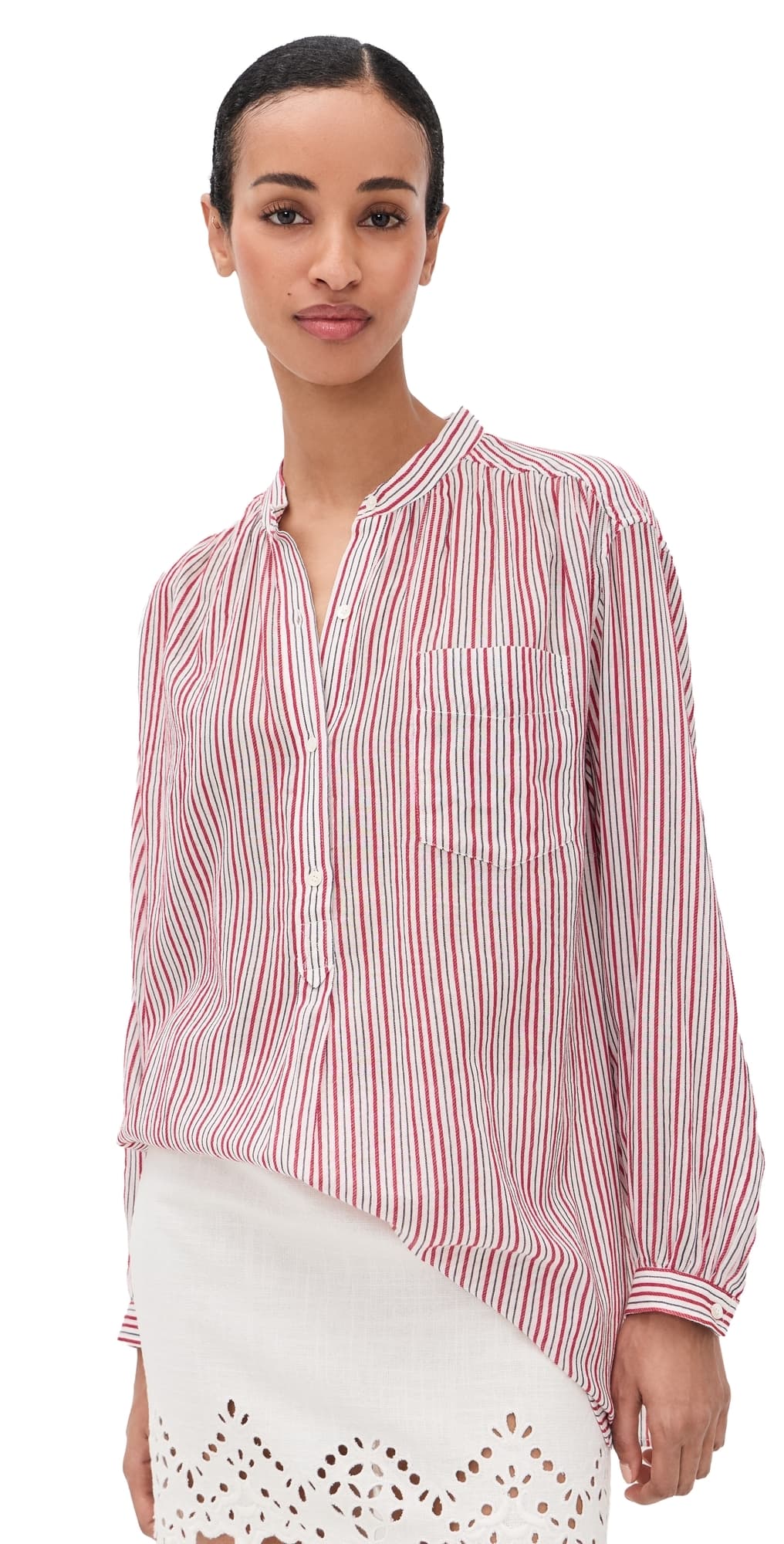 Isabel Marant Étoile Sapha Blouse Ecru/Red