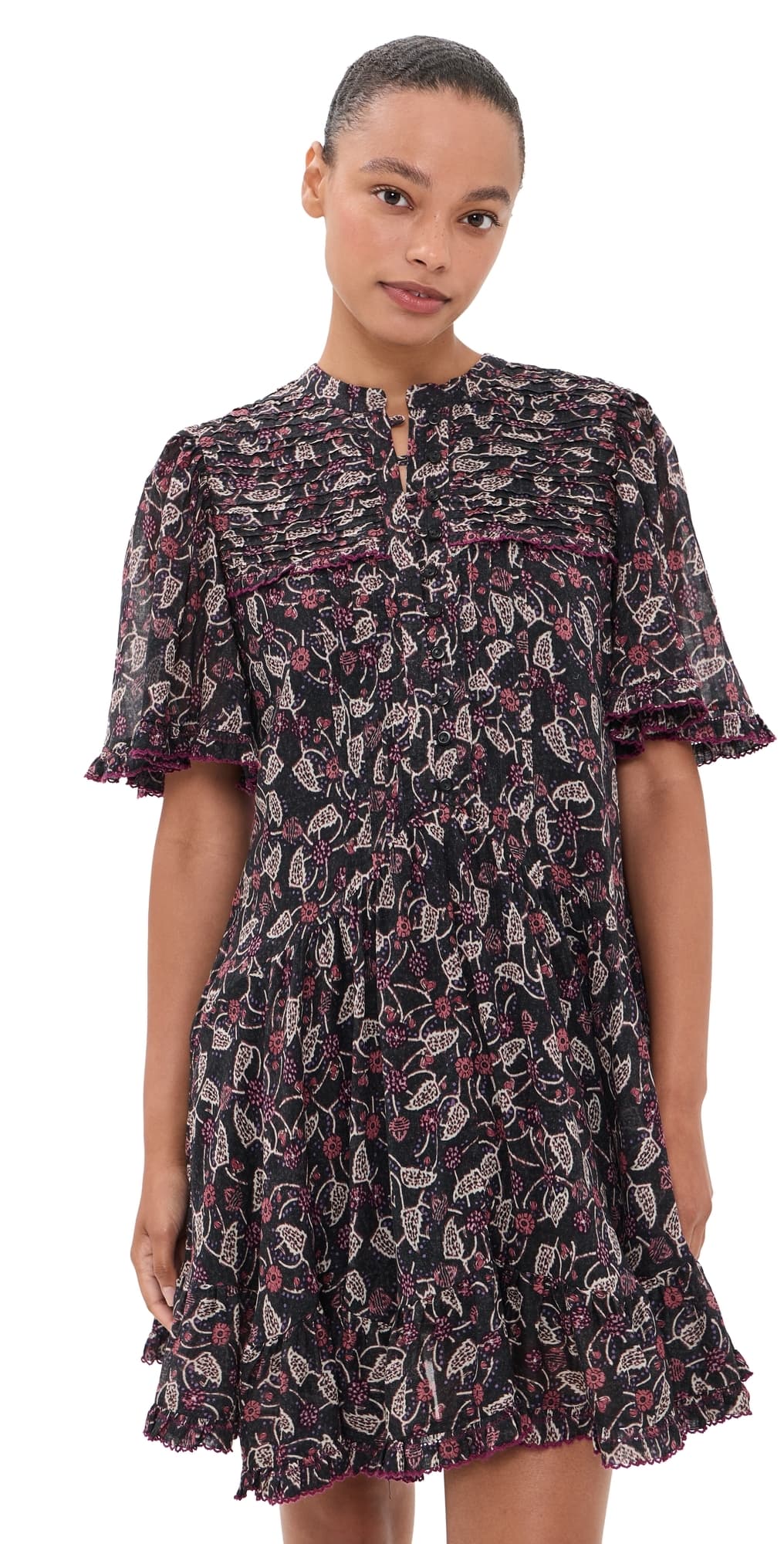 Isabel Marant Étoile Daynia Dress Black/Raspberry