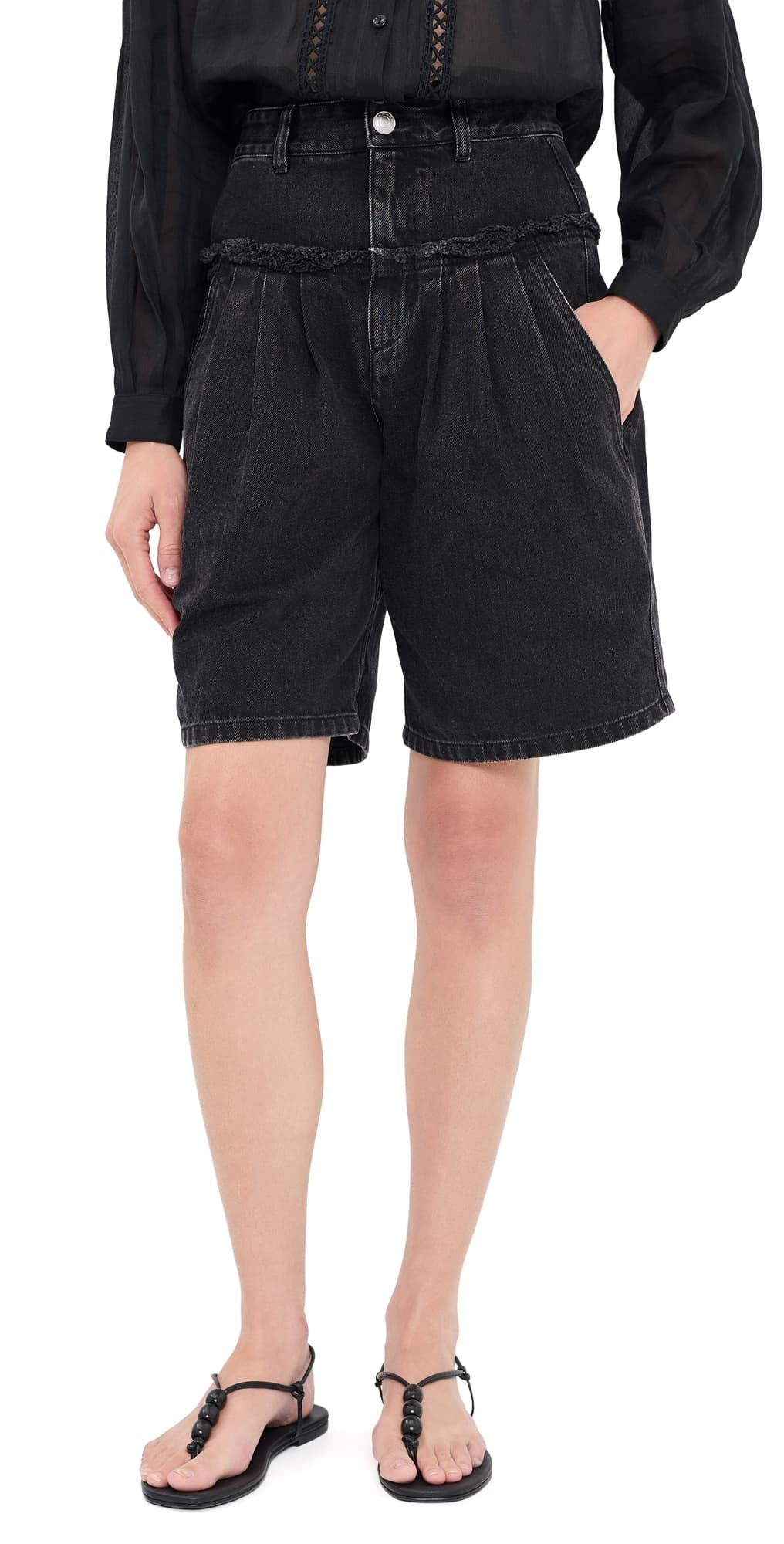 Isabel Marant Étoile Iselle Denim Shorts Faded Black
