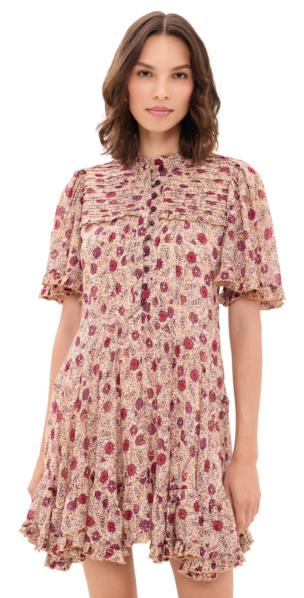 Isabel Marant Étoile Daynia Dress Ecru/Raspberry