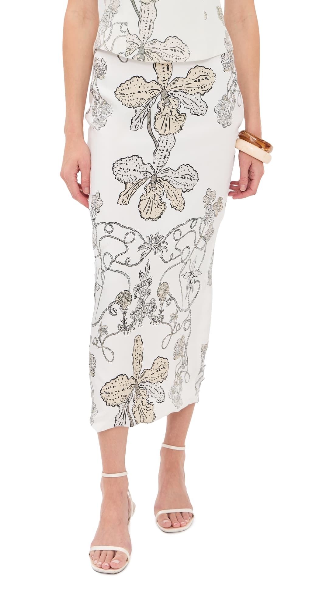Isla & White Onia Silk Skirt Orquidee
