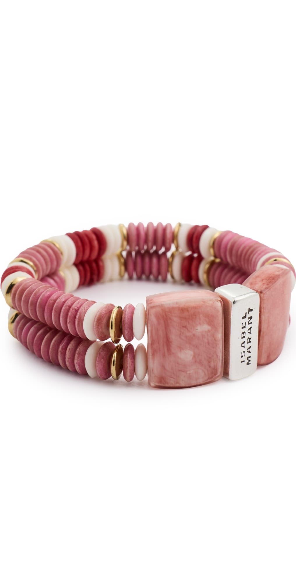 Isabel Marant Beaded Bracelet Rosewood/Silver · T2