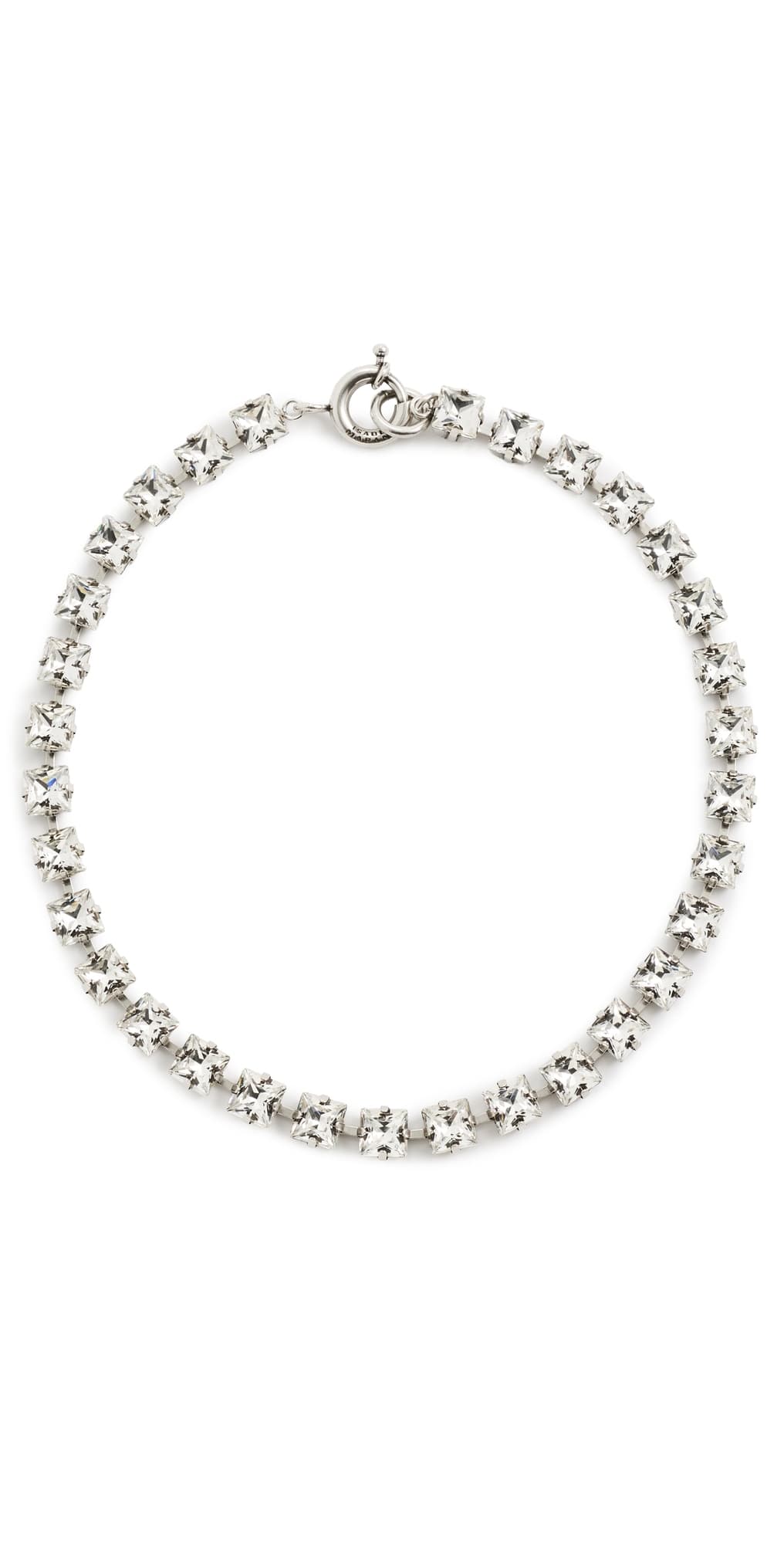 Isabel Marant Crystal Choker Necklace Transparent/Silver