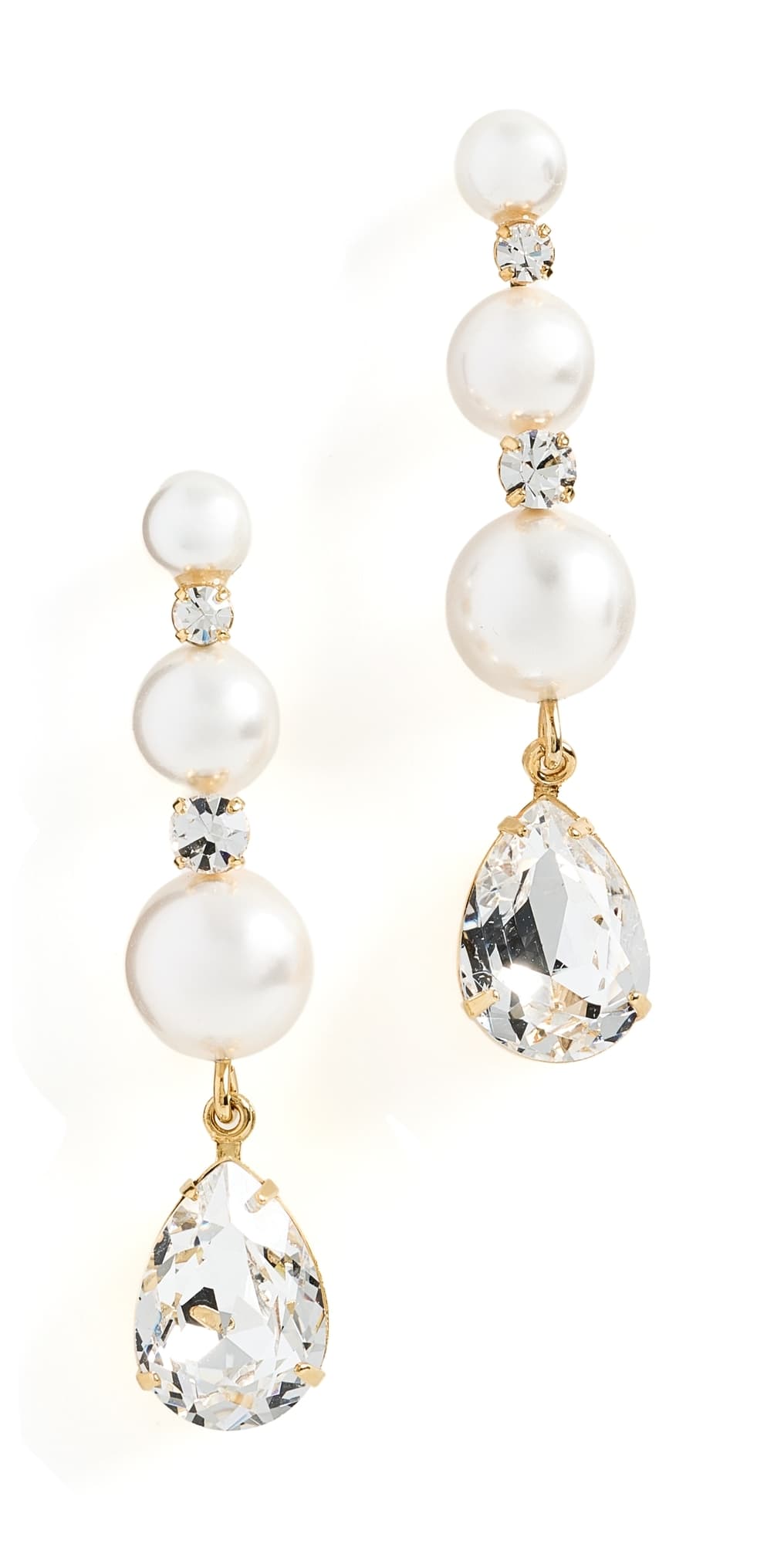 Jennifer Behr Corisande Earrings Crystal/Pearl/Gold