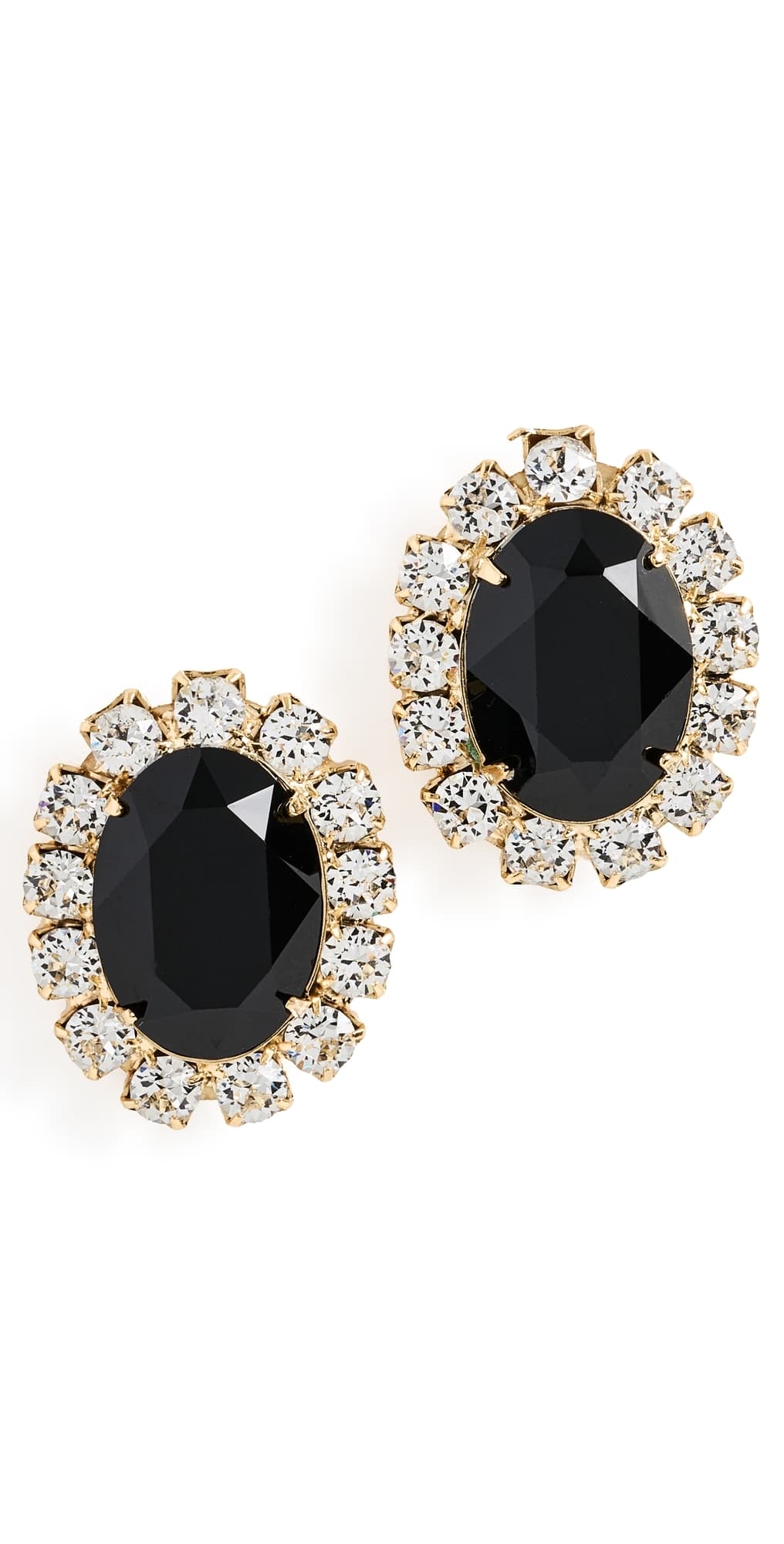 Jennifer Behr Diana Stud Earrings Jet/Crystal