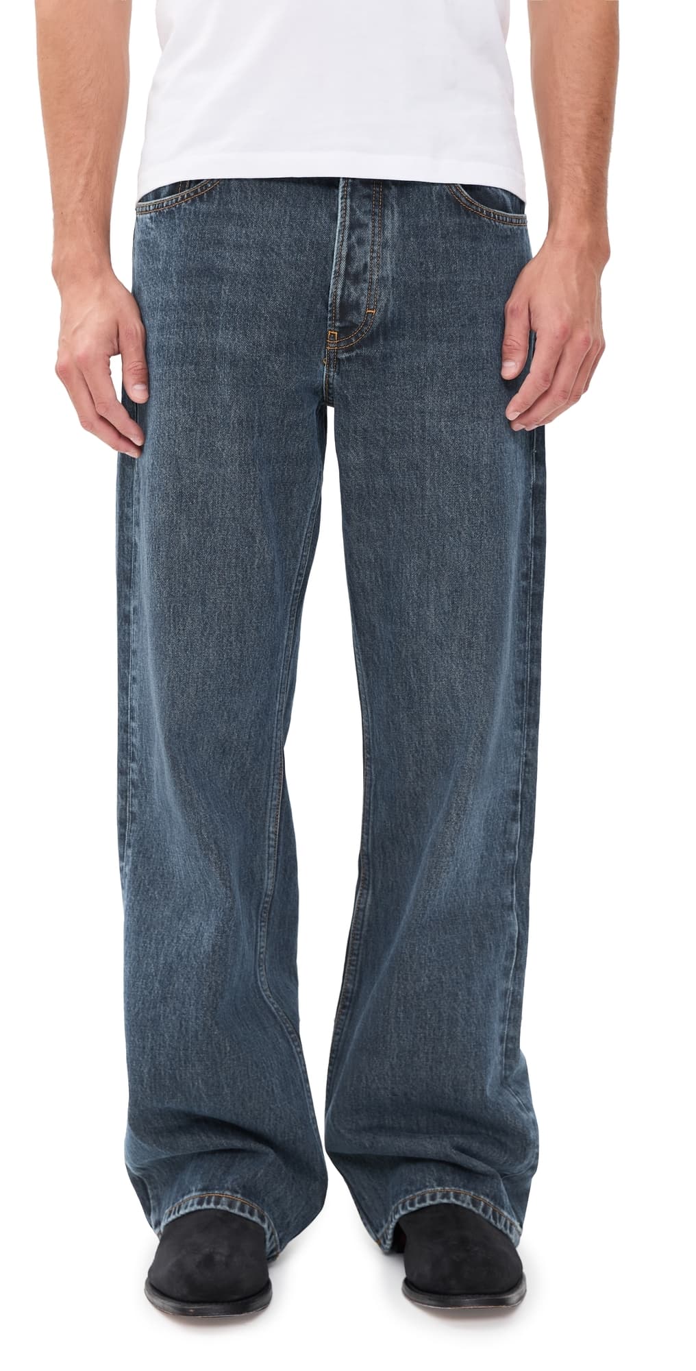 Jeanerica Appia Loose Slightly Bootcut Jeans Honei Mid Blue