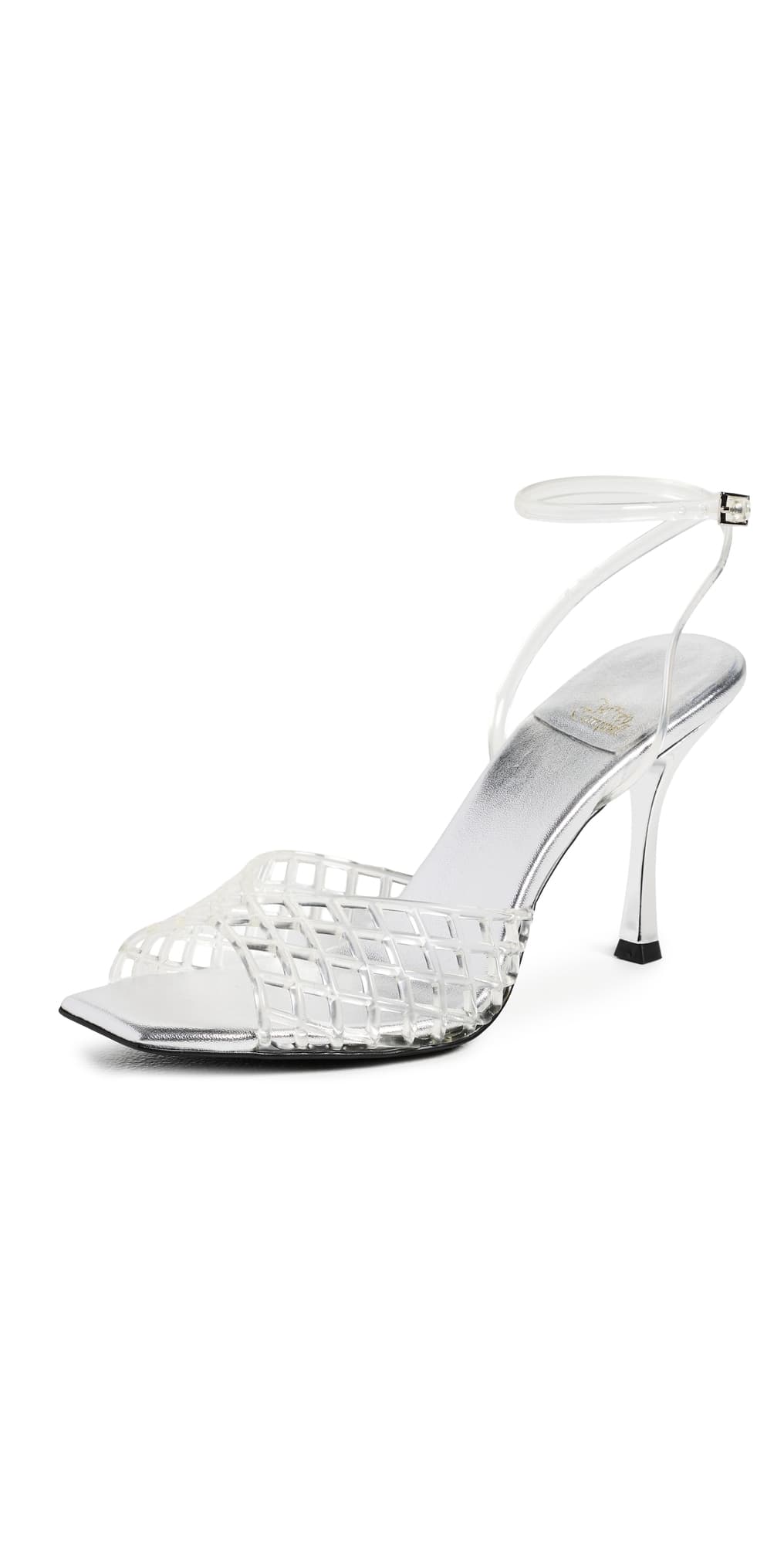 Jeffrey Campbell Latti Jelly Sandals Clear Silver