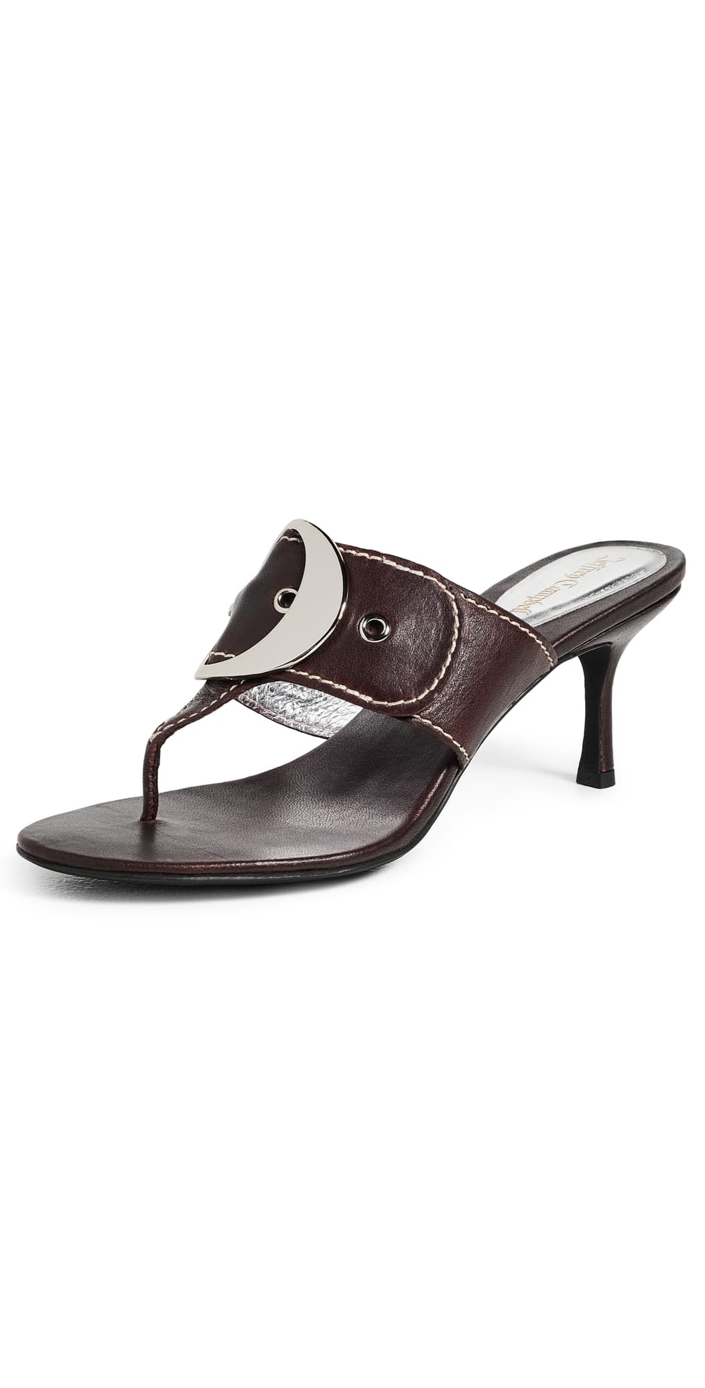 Jeffrey Campbell Solani Buckle Sandals Brown Silver