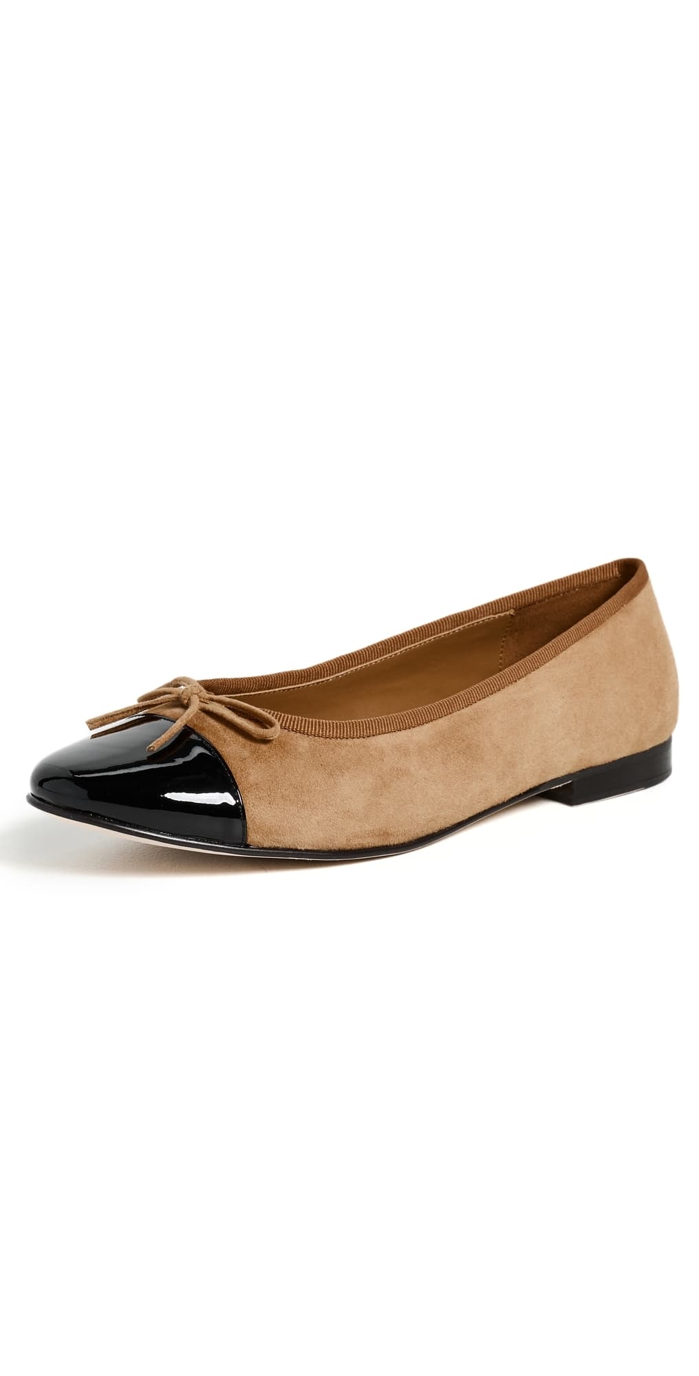 Jeffrey Campbell Arabesque Flats Beige Suede Black Combo