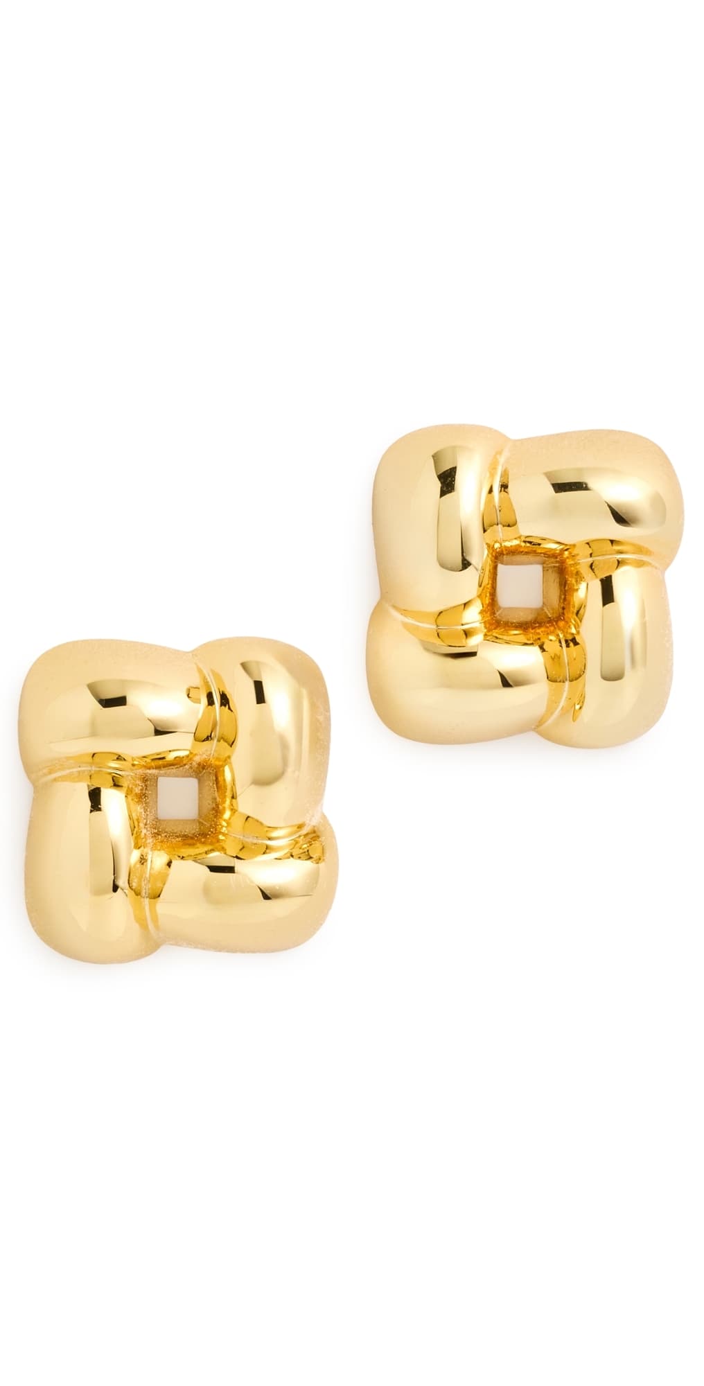 JENNY BIRD Small Woven Square Earrings High Polish Gold · One Size
