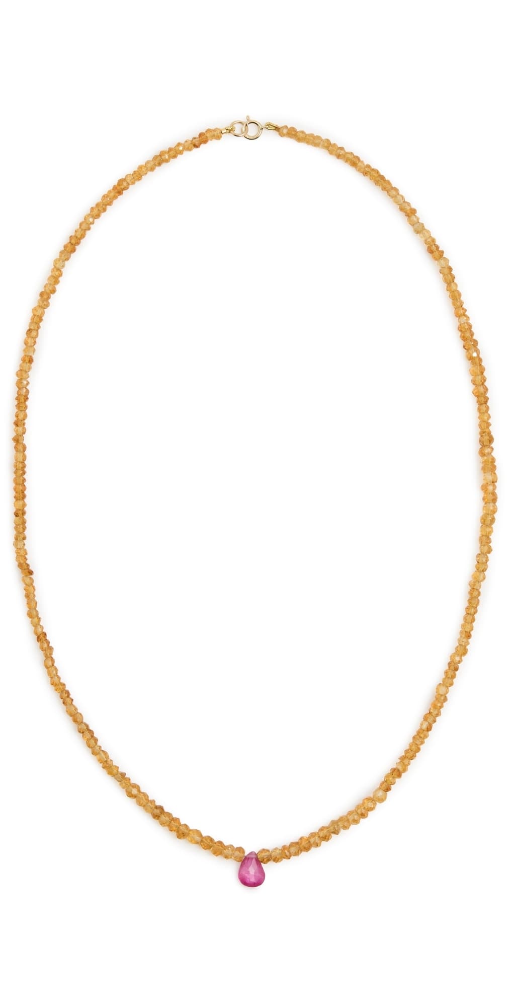 JIA JIA Citrine Ruby Teardrop Necklace Yellow