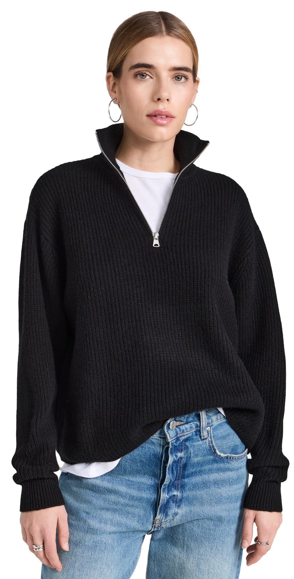 Jenni Kayne Cashmere Half Zip Black