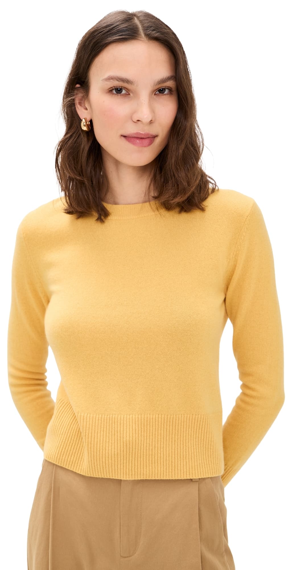 Jenni Kayne Cashmere Crew Neck Sweater Golden