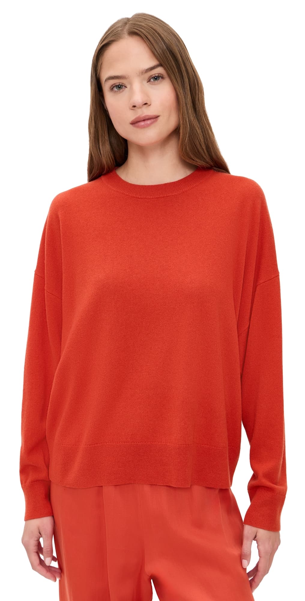 Jenni Kayne Cashmere Marina Crew Neck Pullover Tomato