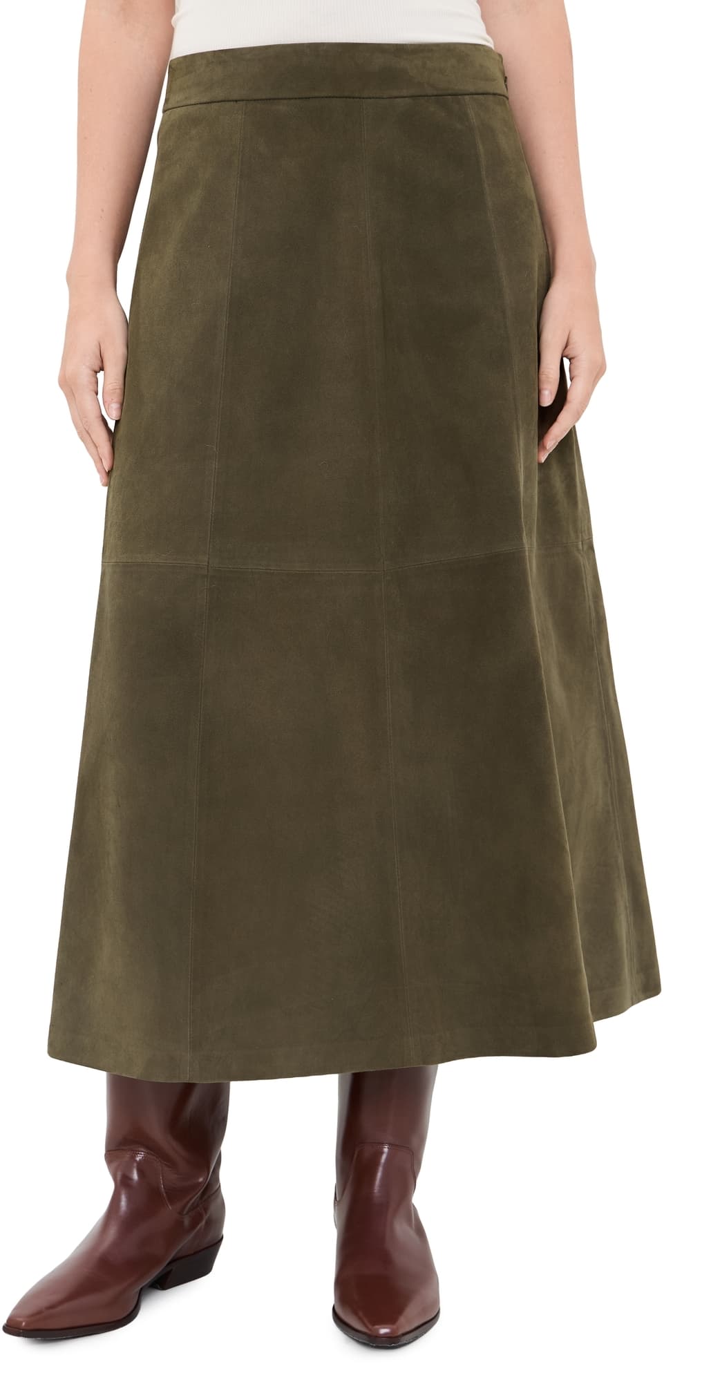 Jenni Kayne Suede Wolfe Skirt Olive