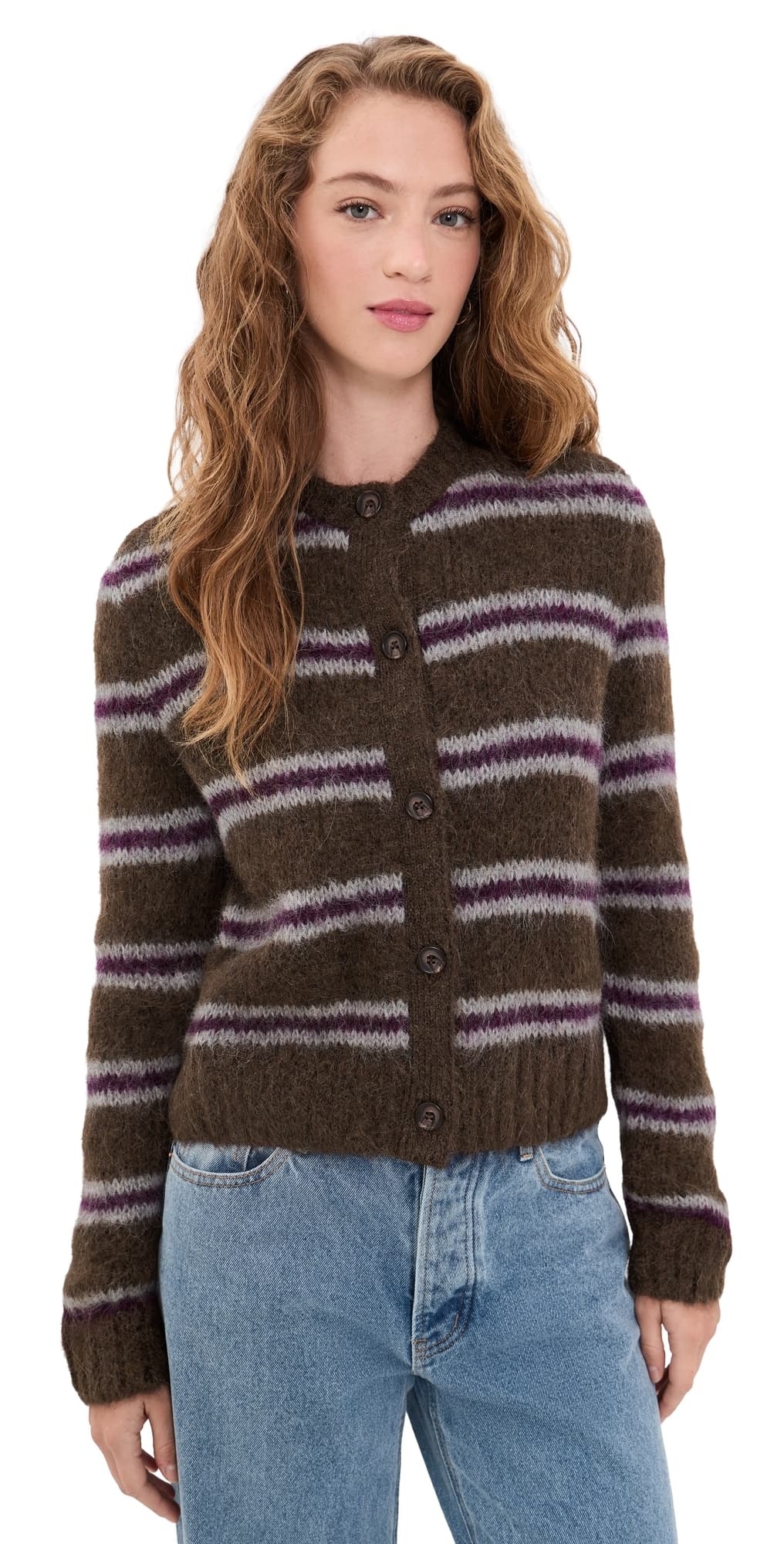 Jenni Kayne Bordeaux Stripe Timber Cardigan Bordeaux Stripe
