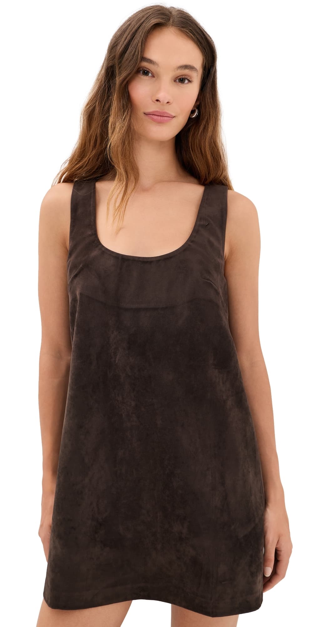 Joe's Jeans The Scoop Faux Suede Mini Dress Dark Chocolate