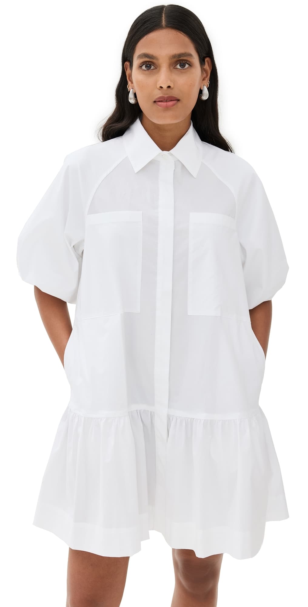 SIMKHAI Crissy Cotton Poplin Dress White