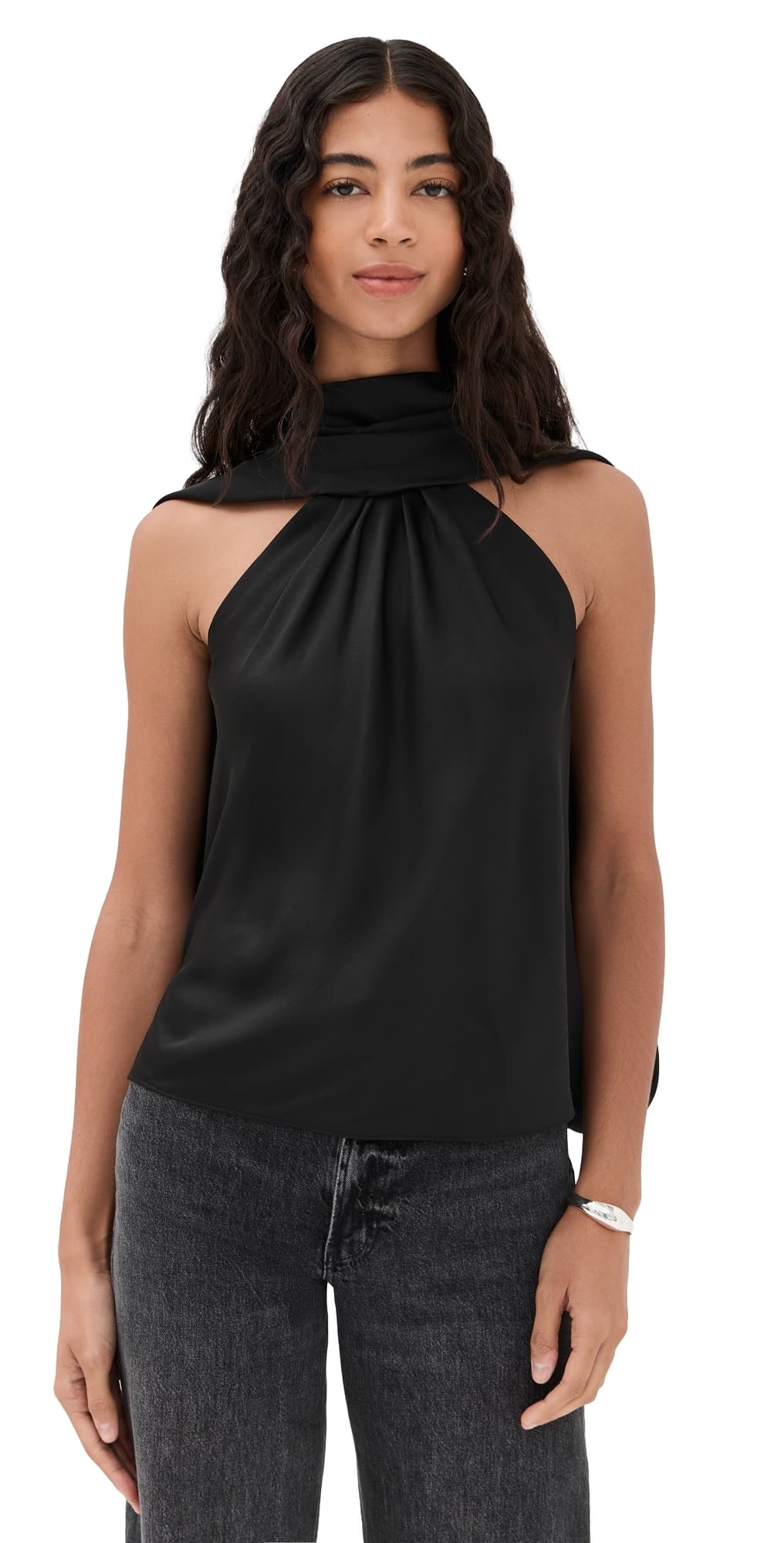 SIMKHAI Scarlett Cape Top Black