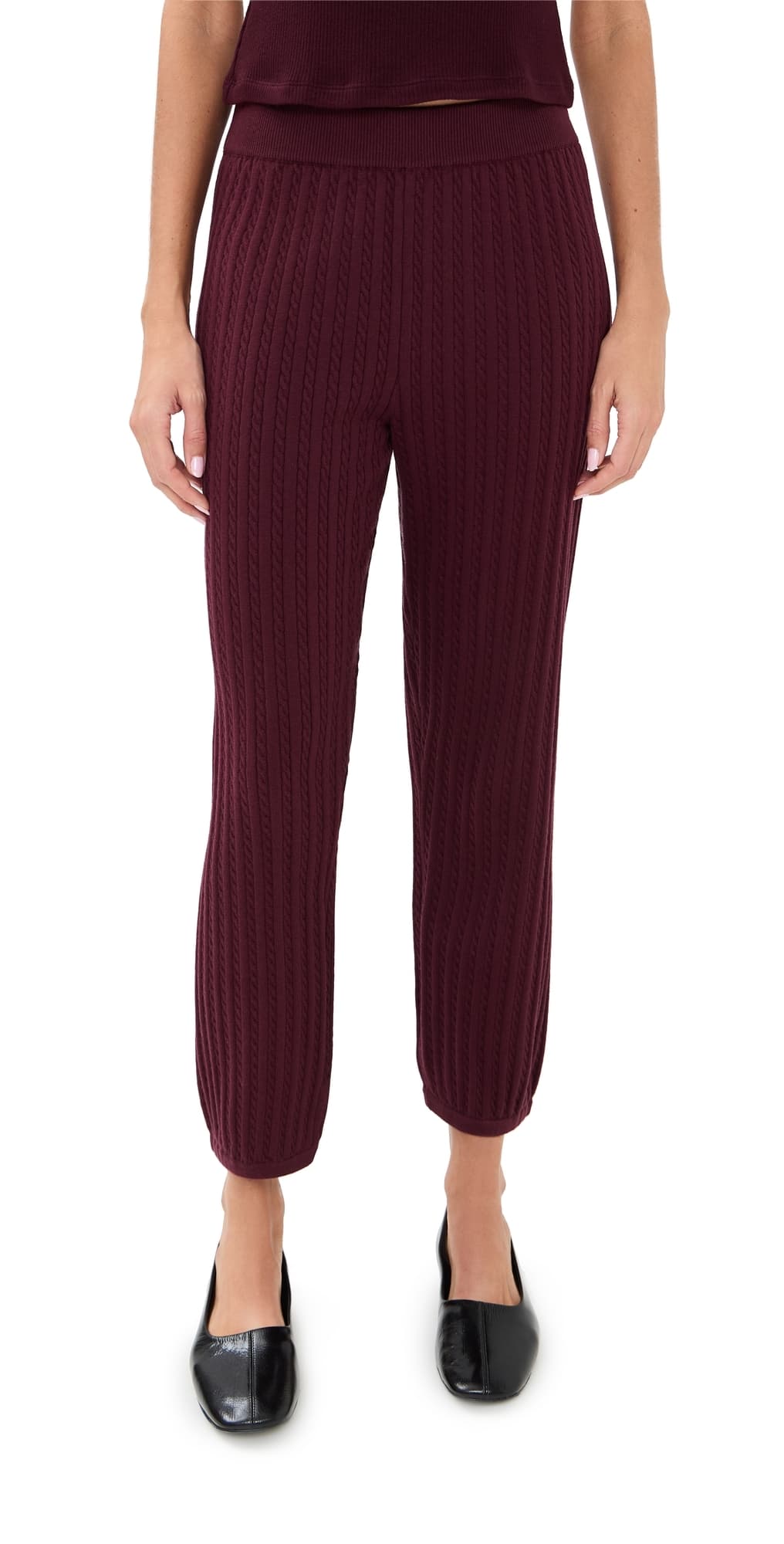 SIMKHAI Cable Joggers Sangria