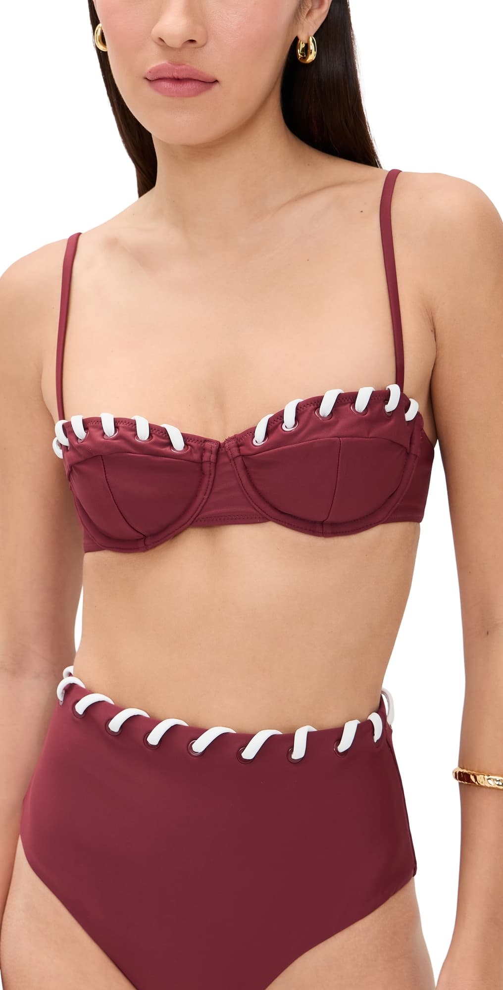 SIMKHAI Recca Balconette Bikini Top Oxblood Multi