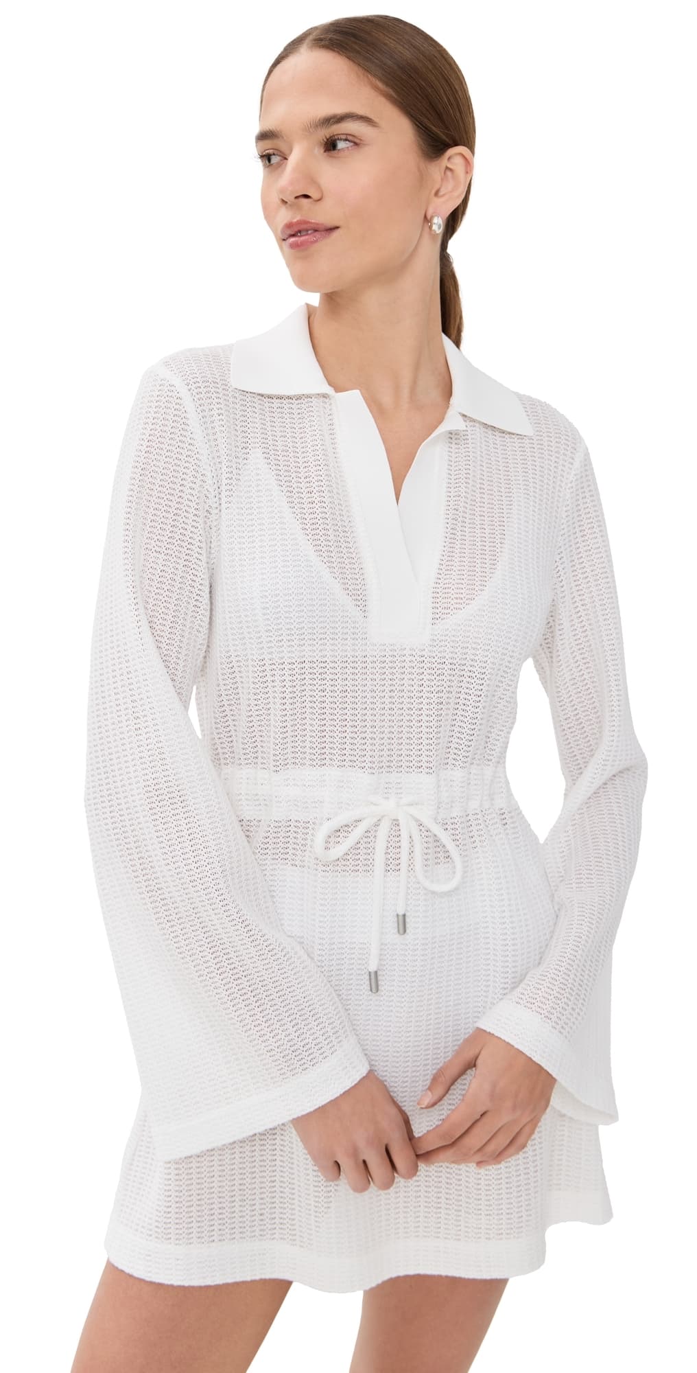 SIMKHAI Tammie Mini Coverup Dress White