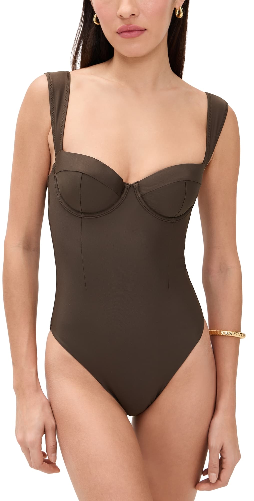 SIMKHAI Kyle Bustier One Piece Chocolate