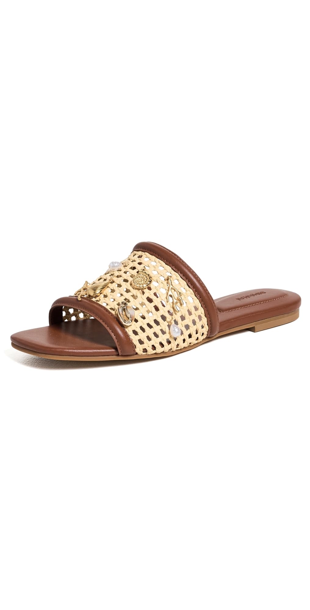 SIMKHAI Caspian Raffia Netted Sandals Sequoia Natural