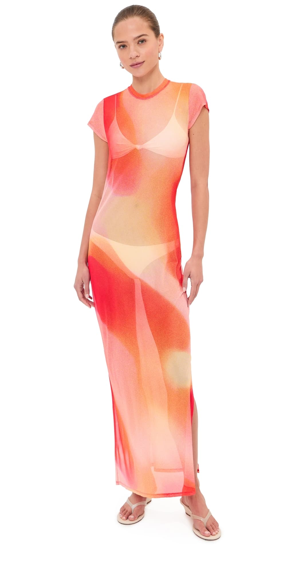 SIMKHAI Fia Maxi Coverup Dress Golden Hour Sunset