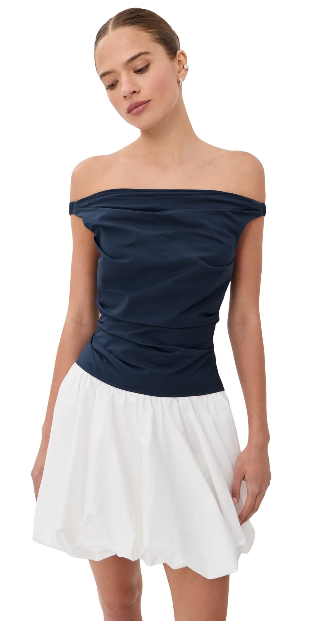 SIMKHAI Salina Cotton Bubble Mini Dress Midnight Multi