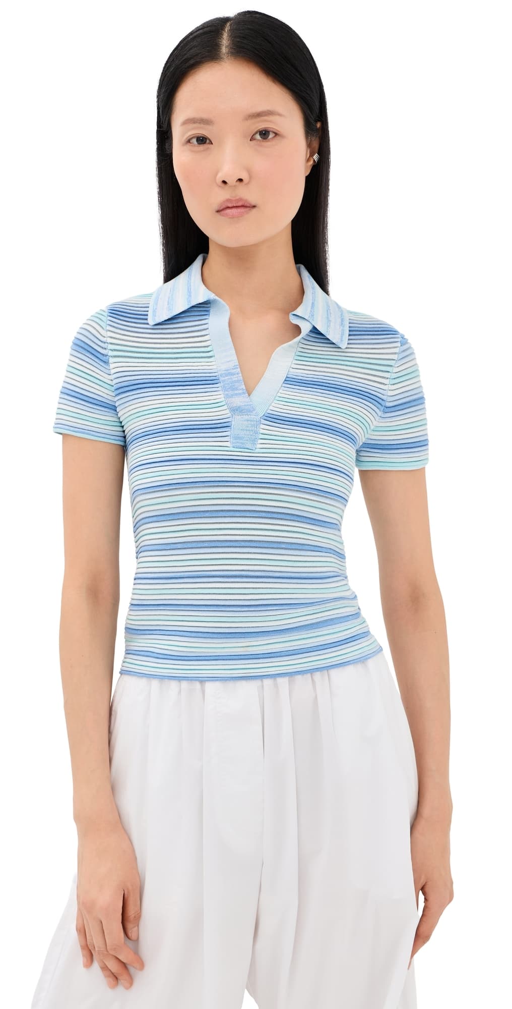 SIMKHAI Paxton Knit Polo Periwinkle Multi