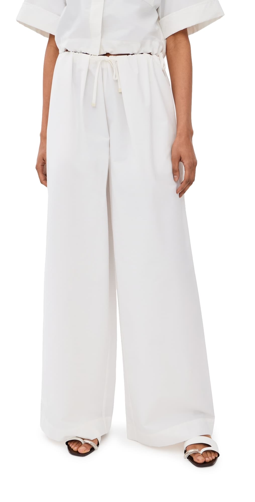 SIMKHAI Rhea Cotton Wide Leg Pants White