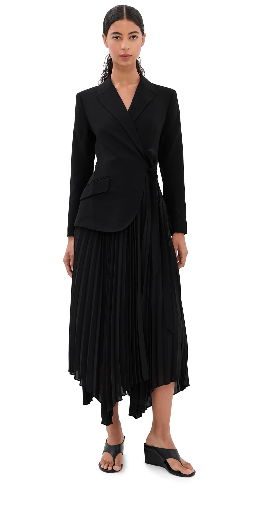 SIMKHAI Ambretta Combo Blazer Dress Black
