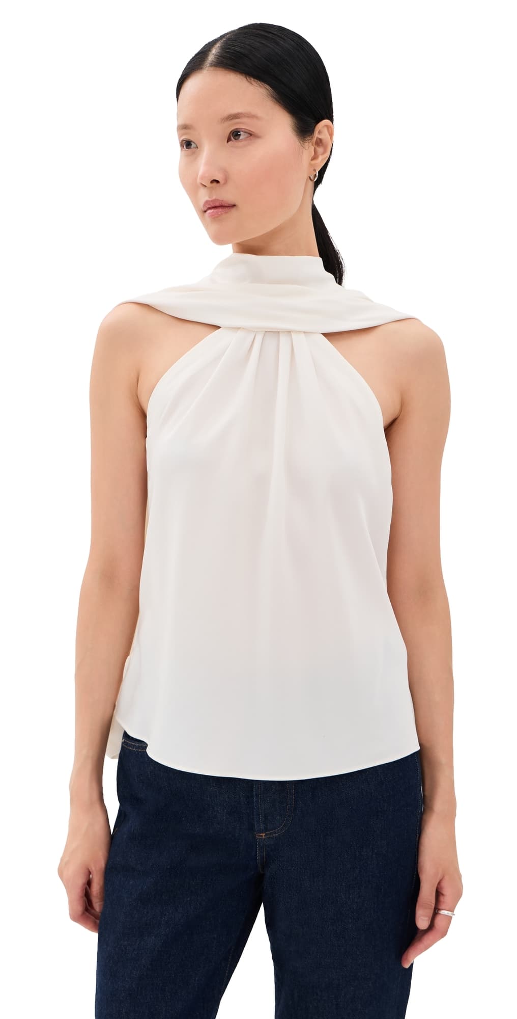 SIMKHAI Scarlett Cape Top Ivory