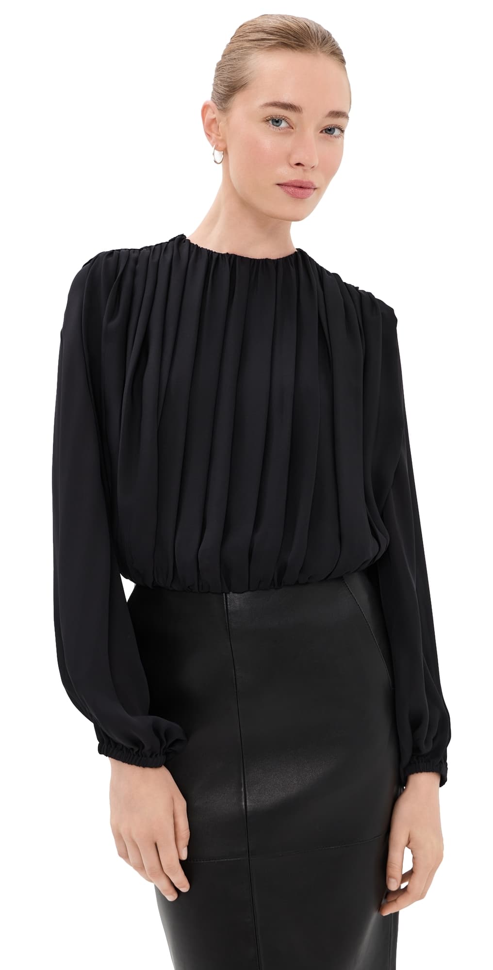 SIMKHAI Frida Silk Blouse Black