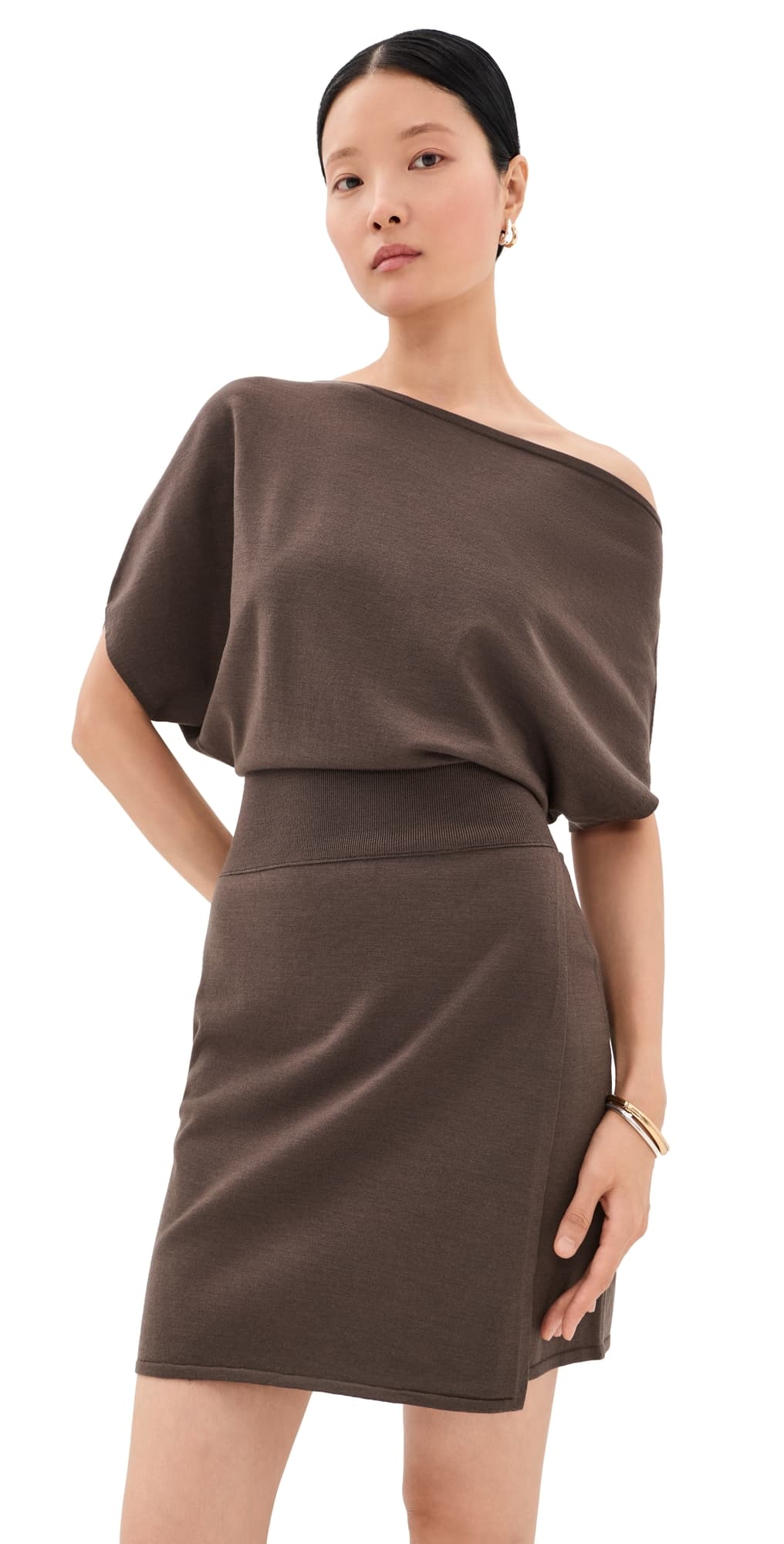 SIMKHAI Shania Mini Dress Chocolate