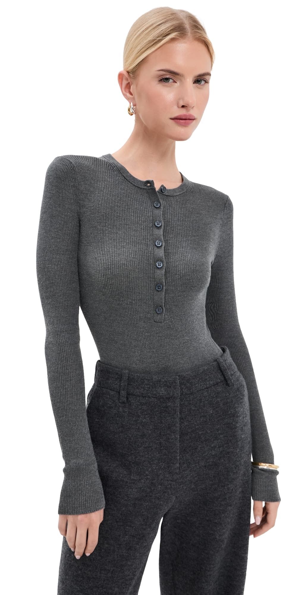 SIMKHAI Susanne Thong Bodysuit Grey