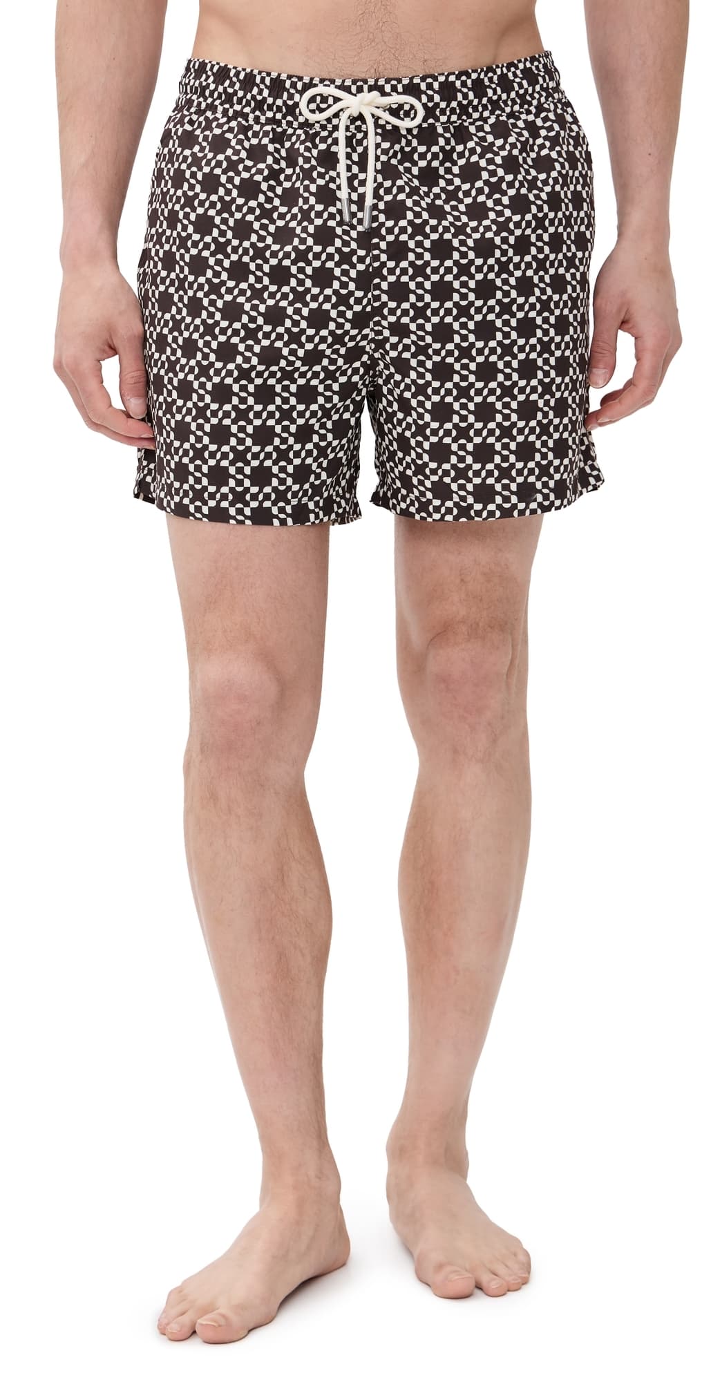 SIMKHAI Malachi Swim Shorts 14.5 Chocolate Ivory