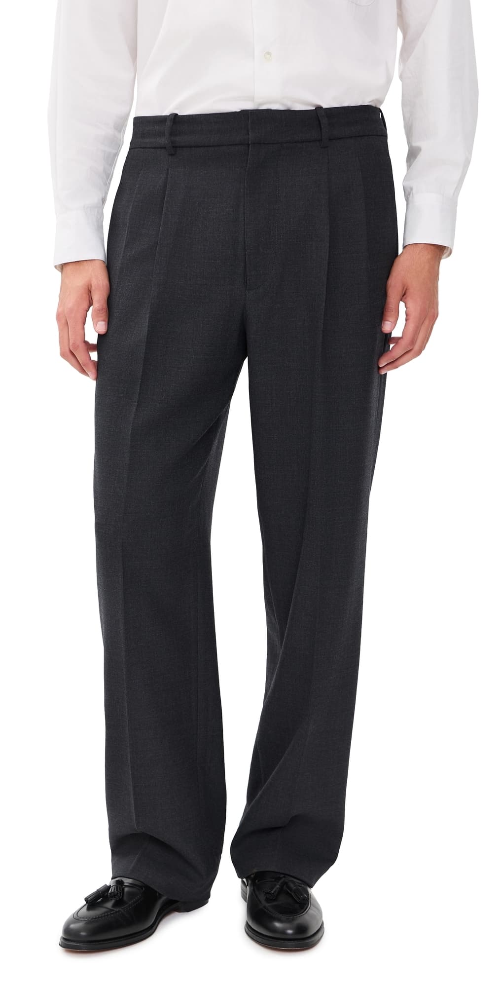 SIMKHAI Julian Pleated Trousers Charcoal