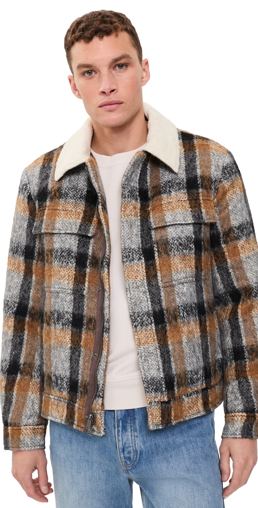 SIMKHAI Ford Trucker Jacket Grey Multi
