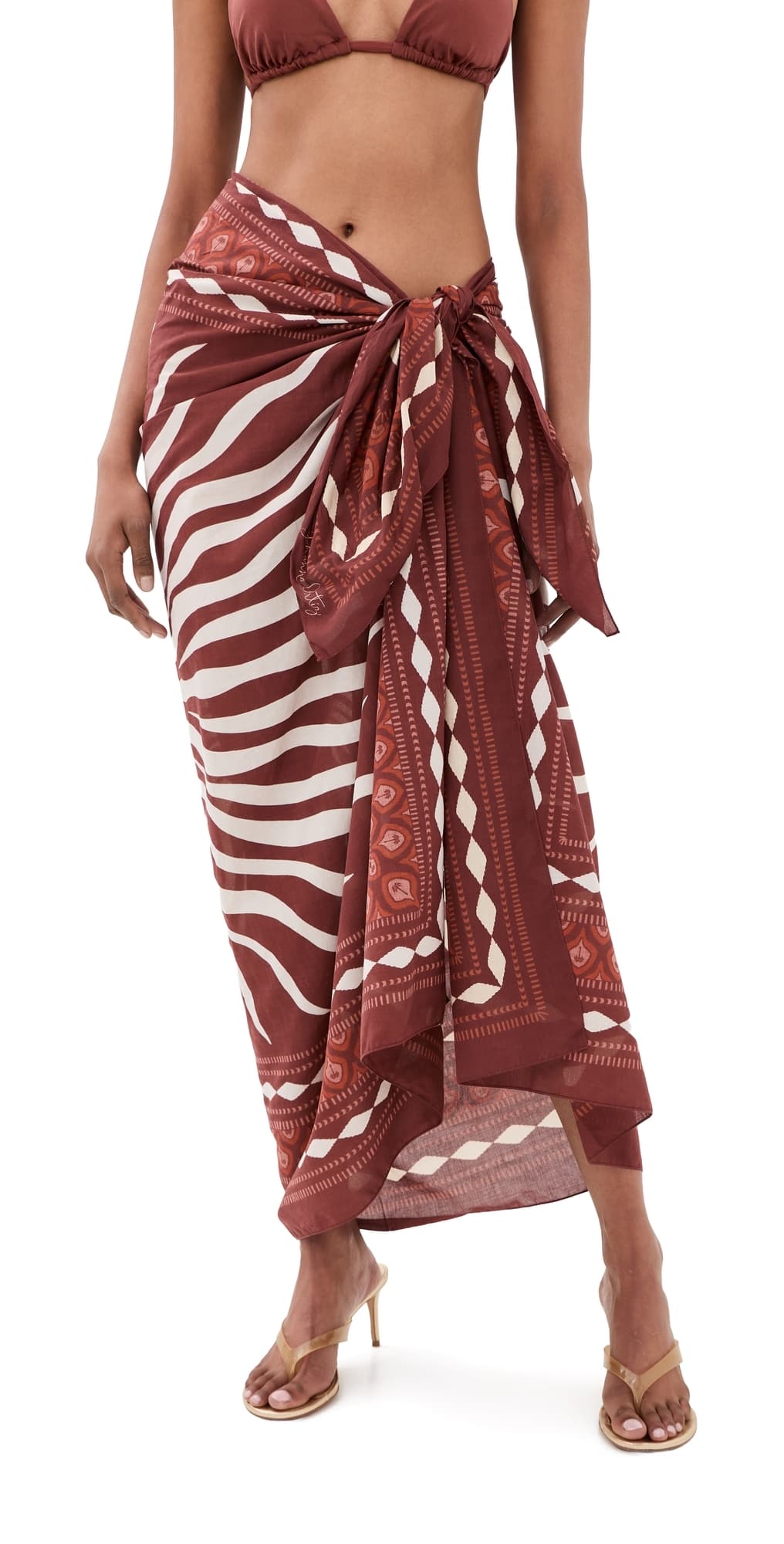 Johanna Ortiz Horizon Pareo Wine/Ecru/Rose · One Size