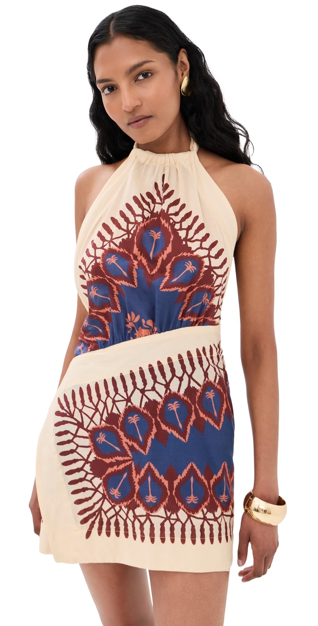 Johanna Ortiz Salt Dreamer Mini Dress Ecru/Blue