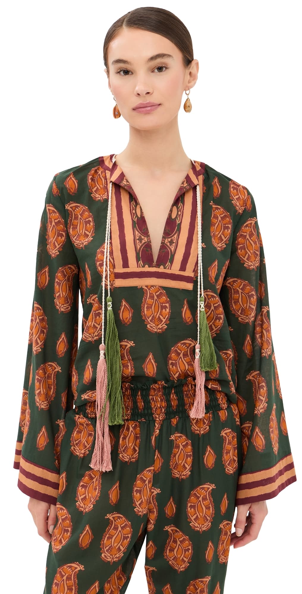 Johanna Ortiz Sun Whisper Top Green/Rose