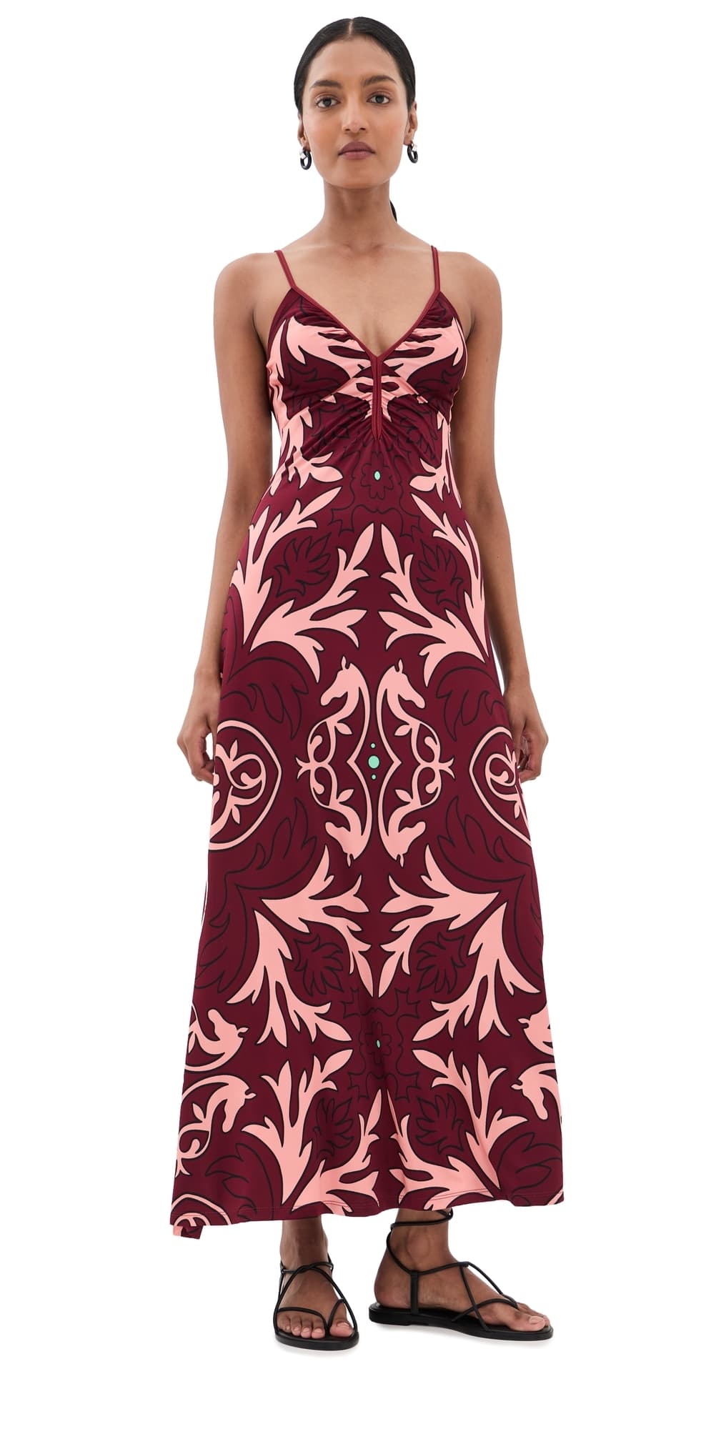 Johanna Ortiz Nuestra Tierra Ankle Dress Wine