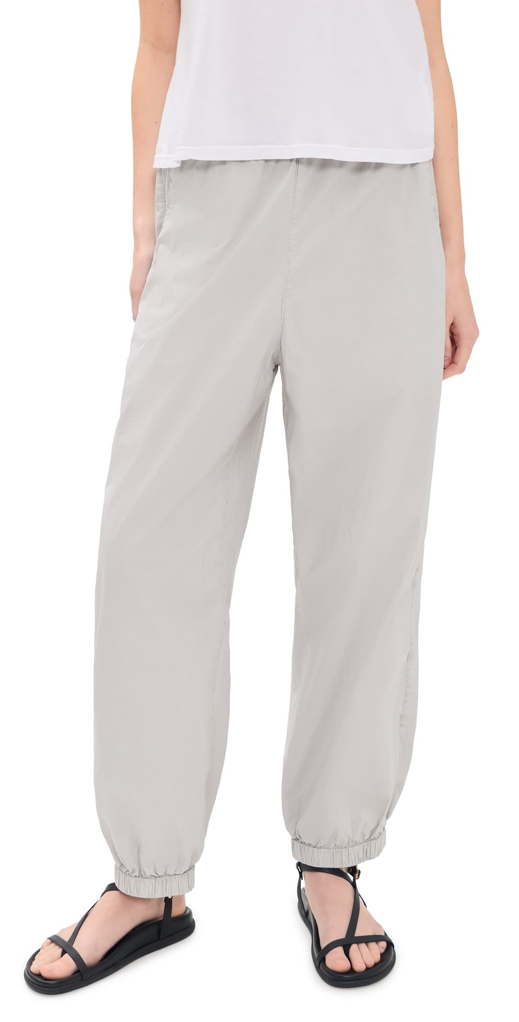 James Perse Stretch Poplin Parachute Pants Salt