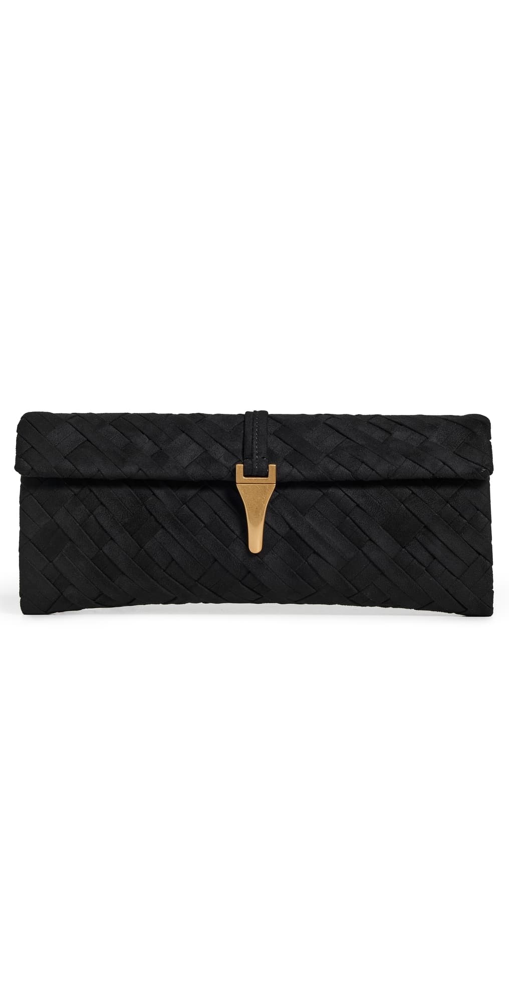 JW PEI Zaria Faux Suede Woven Clutch Black · One Size