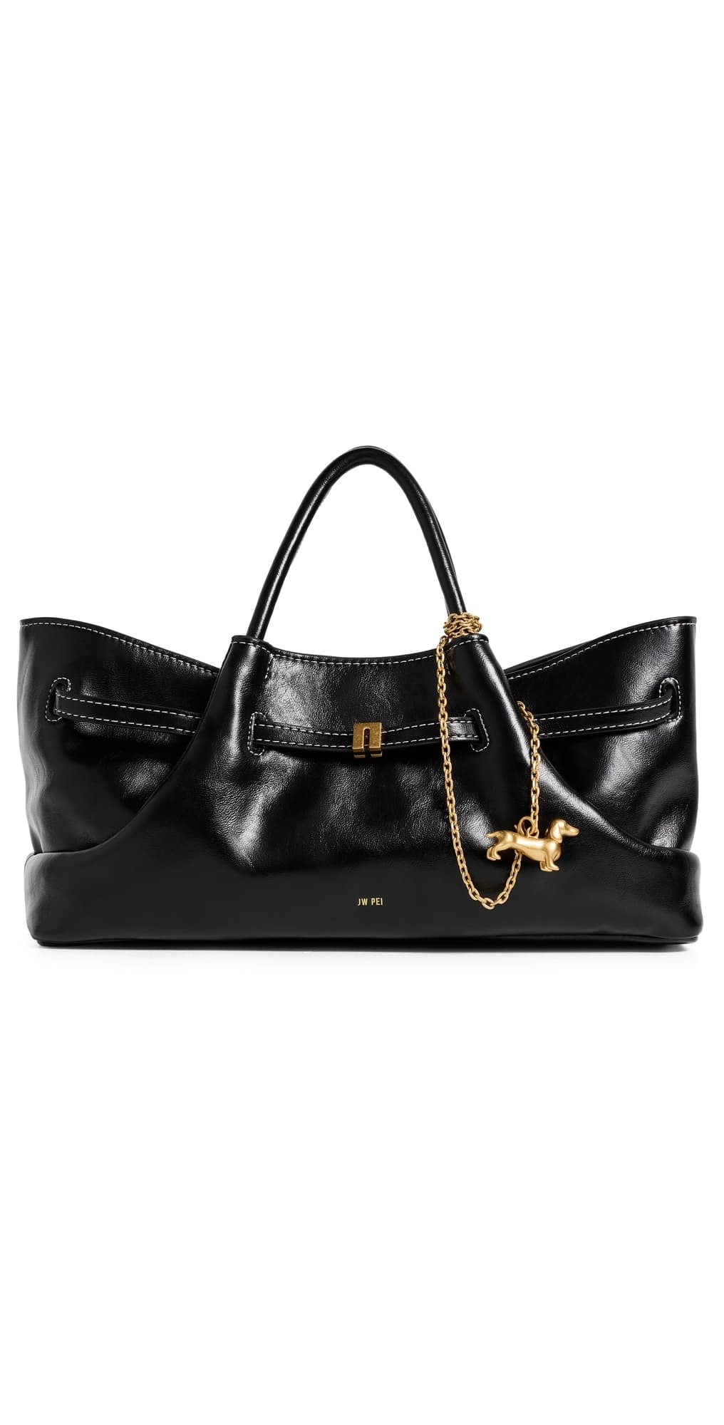 JW PEI Maeve Dachshund Metal Charm Tote Bag Black · One Size